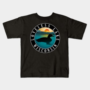 Loveless Lake Wisconsin Loon Kids T-Shirt